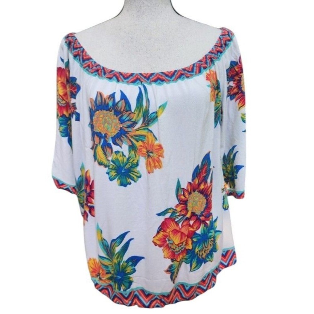 Freemarket Floral Boho Blouse Rayon Flowy Size Medium